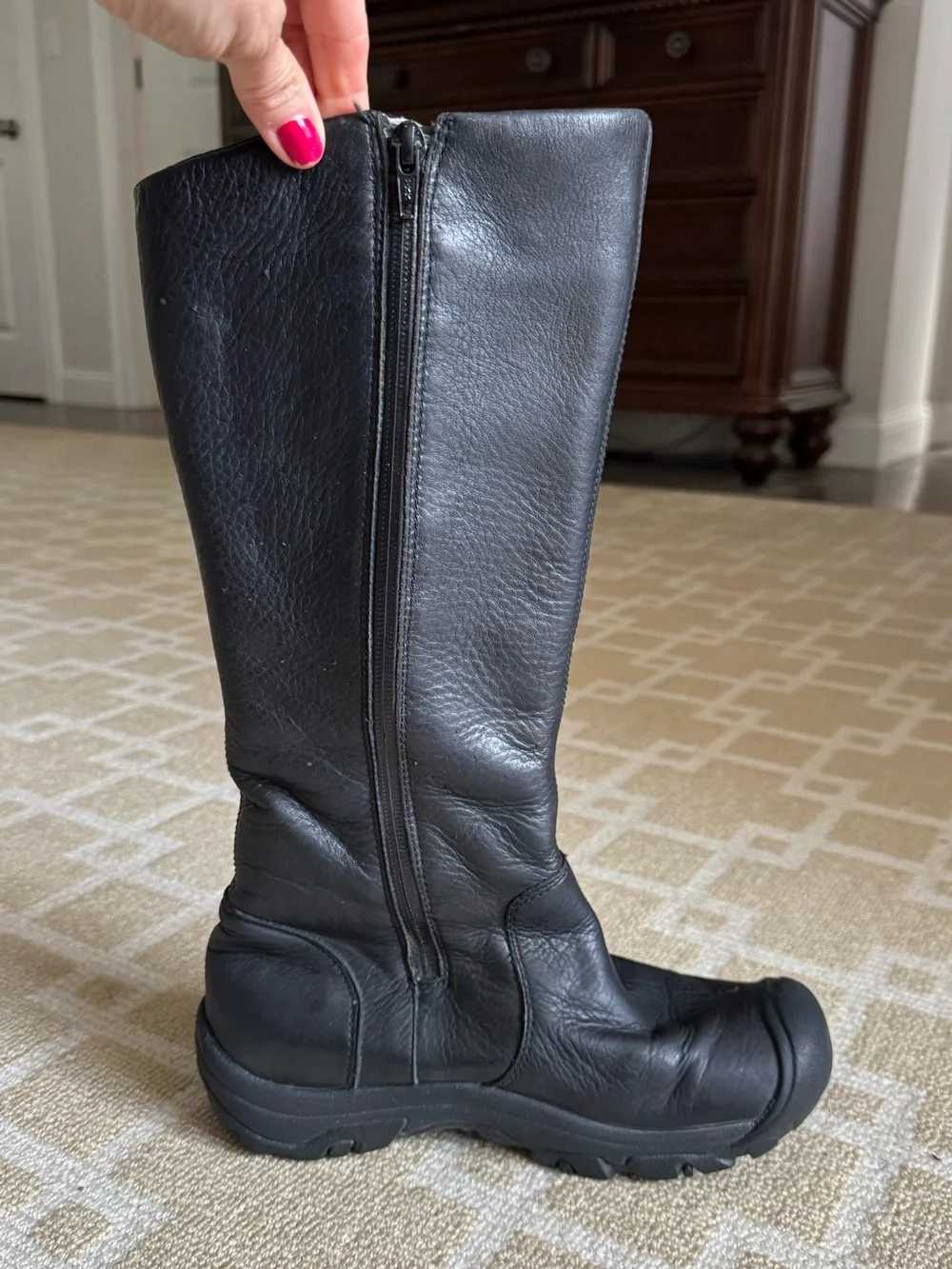 KEEN Silverton Waterproof Insulated Tall Leather Boots Black Size 8